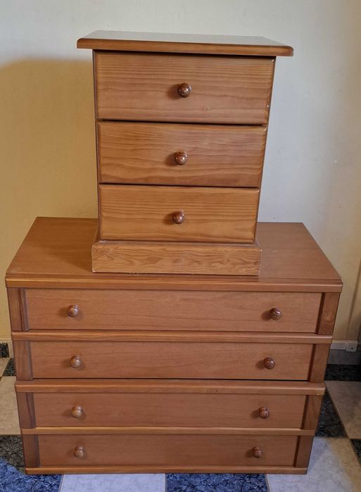 Conjunto 2 armários madeira com gavetas