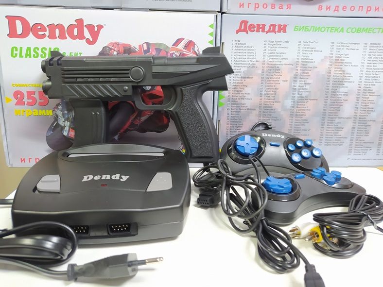 Приставка Dendy Classic 255 игр с пистолетом Сюбор NES Супер Марио: 1 ...