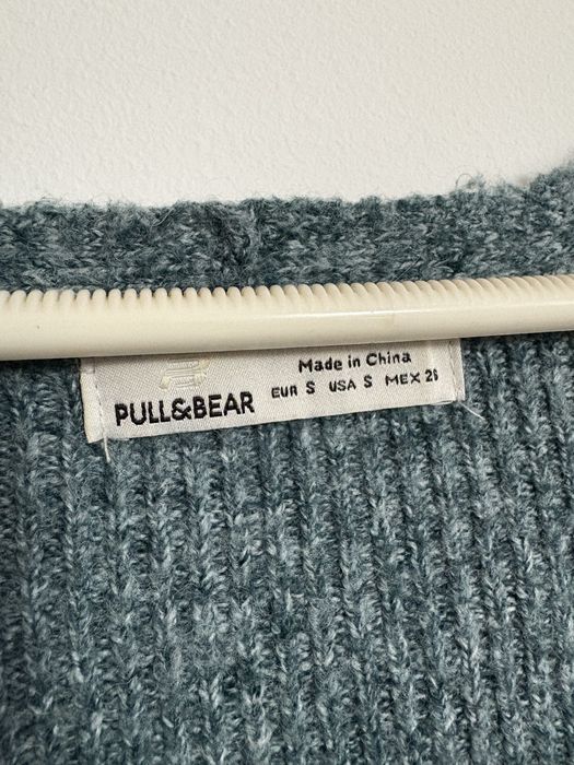 Cardigan azul e cinzento Pull&Bear