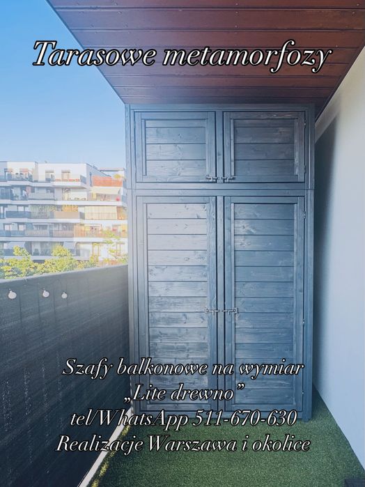 Szafa balkonowa tarasowa lite drewno