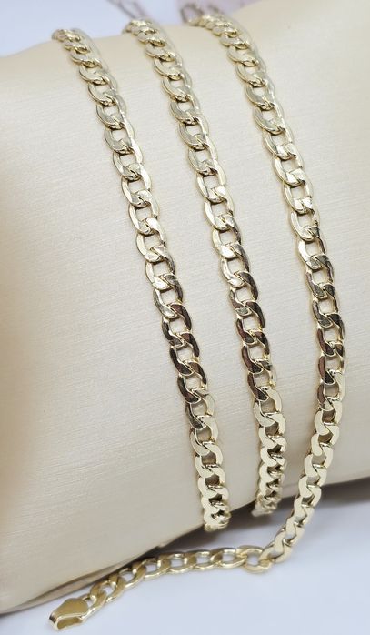 Złoty łańcuszek splot pancerka dmuchany próba 585 14k waga 6.44