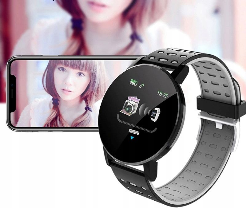 Smartwatch Zegarek Sportowy Kroki Kalorie Puls - Czarny