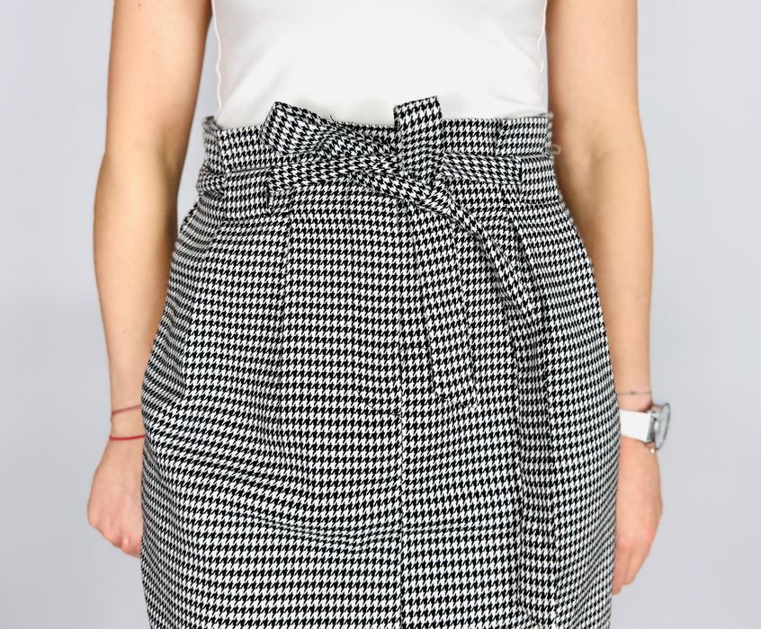 Spódnica mini z wiązaniem w pepitkę S 36 Primark