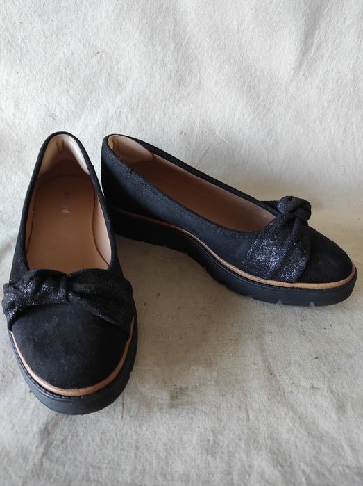 Baleriny wsuwane czarne Graceland na koturnie nr 37 jak nowe