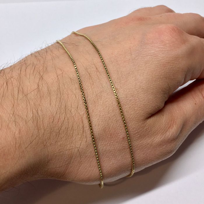 Złoty ŁAŃCUSZEK męski 750 18K cudowna KOSTKA 61 cm