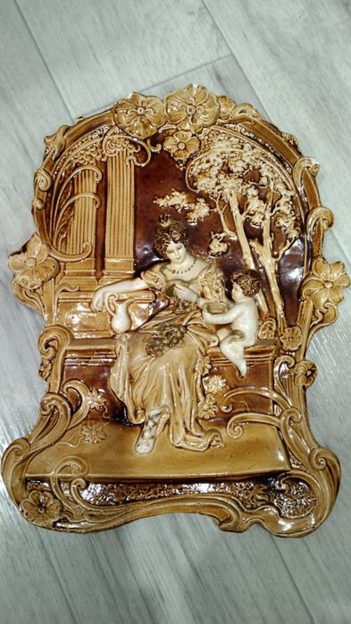 Картина гипс барельеф винтаж,