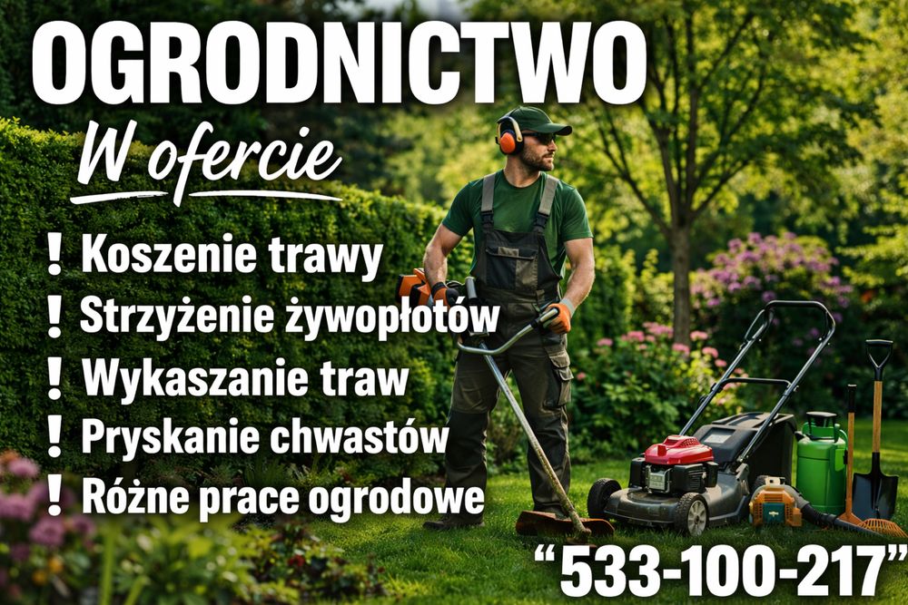 OGRODNICTOW , koszenie działek (ciagniczek, kosiarka, wykaszarka)