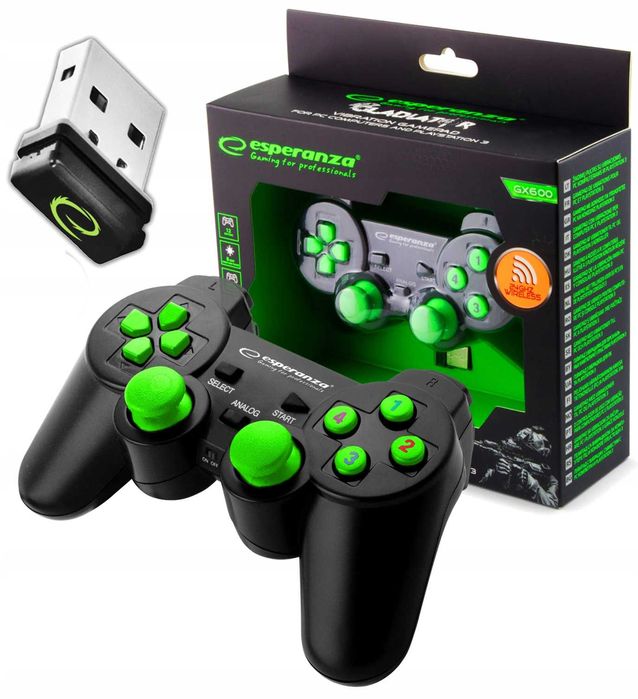 Gamepad bezprzewodowy 2.4GHz do PC konsol PS3 Gladiator EGG108G