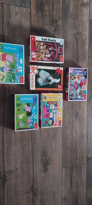 Zestaw puzzle Świnka Pepa Kicia Kocia i inne