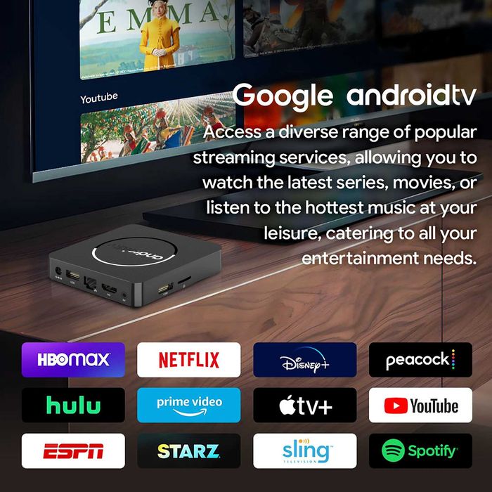 Smart TV Box 4K HDR10 – Android 13, 2GB/16GB, WiFi, Bluetooth 5.0!
