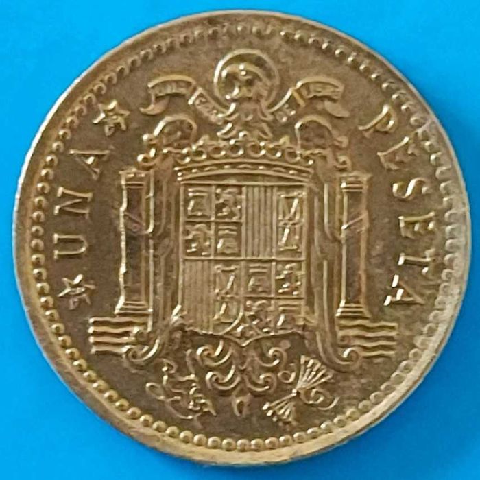 Una Peseta de 1975 com *78* na estrela