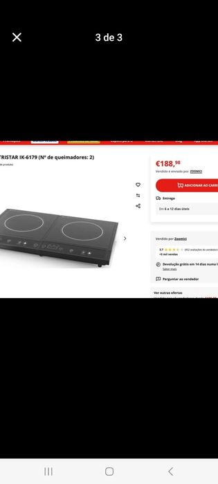 Placa indução praticamente nova