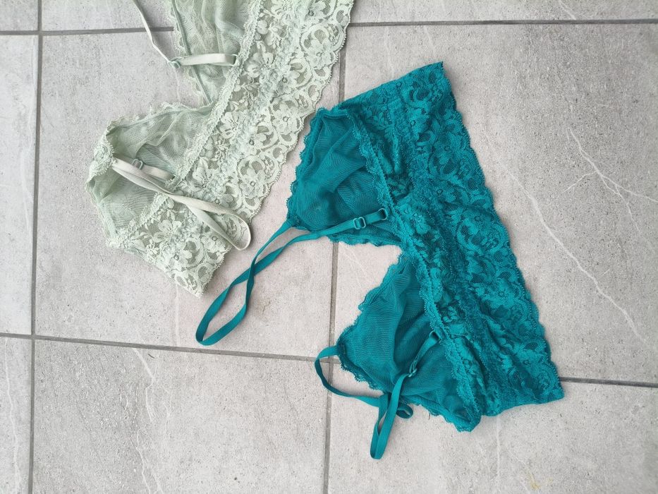 H&M 2 szt stanik miękki biustonosz koronka 38