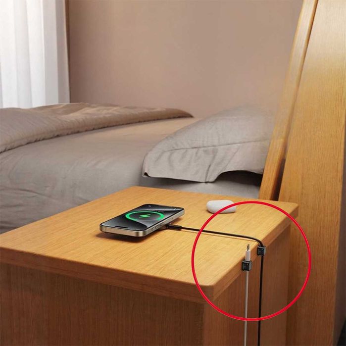 Klipsy samoprzylepne do kabli – organizer przewodów na biurko, czarne