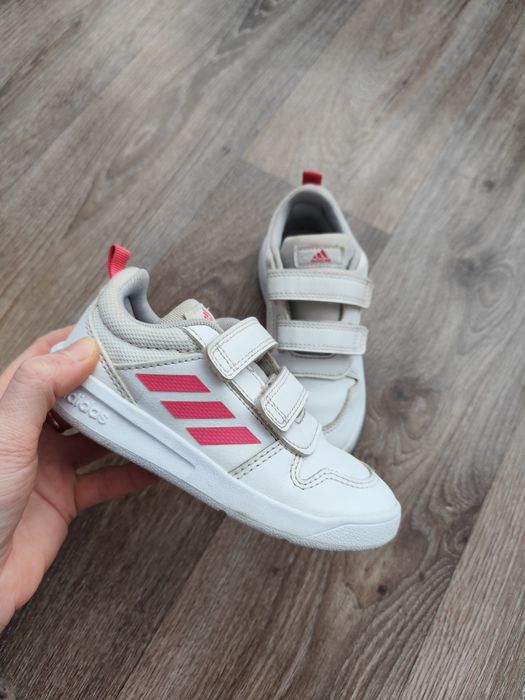 Шкіряні дитячі білі кеди кросівки Адідас Adidas  26.5 розмір 16.5 см