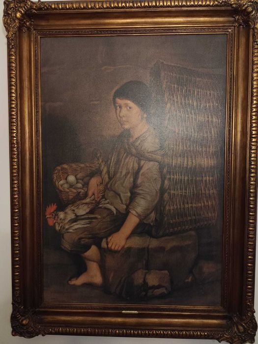 Quadro ilustração com moldura dourada