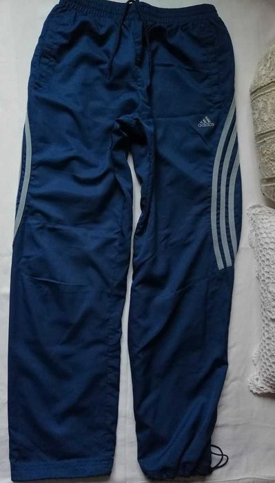 Adidas termoaktywne oddychające spodnie dresowe sportowe morski M L