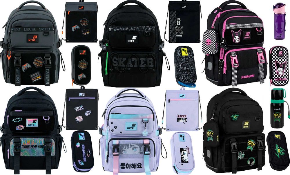 Рюкзак Kite Education SET 1022M 584M шкільний пенал сумка Skater Sakura