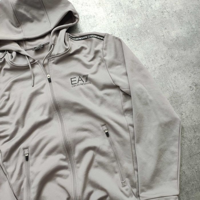 MĘSKA PREMIUM Bluza Rozpinana z Kapturem Suwak Logo EA7 Emporio Armani
