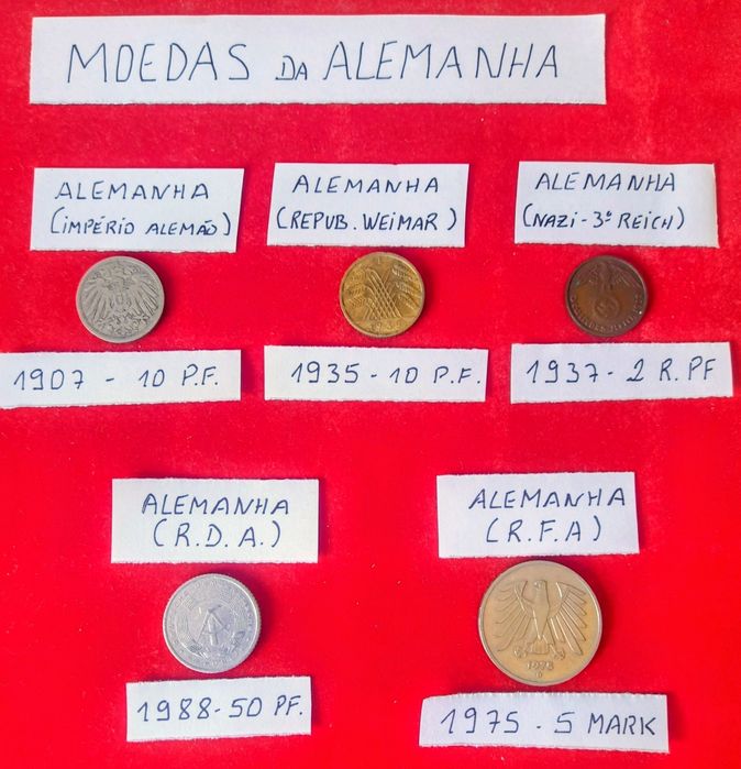 Moedas Alemanha épocas diferentes