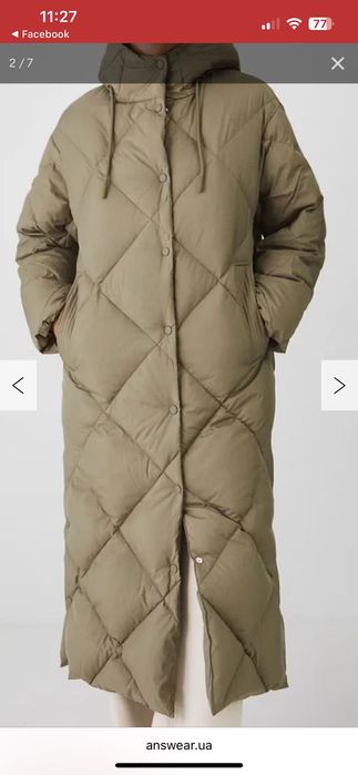 Пуховик новий  колір оливка