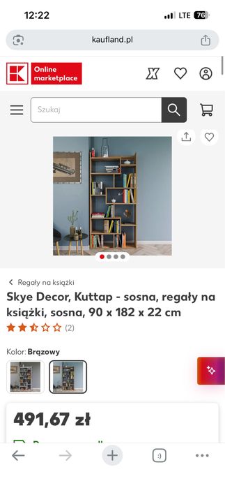 nowy regał kolor sosna