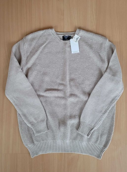 Męski sweter w kolorze beżowym marki Springfield, rozmiar XXL, nowy.