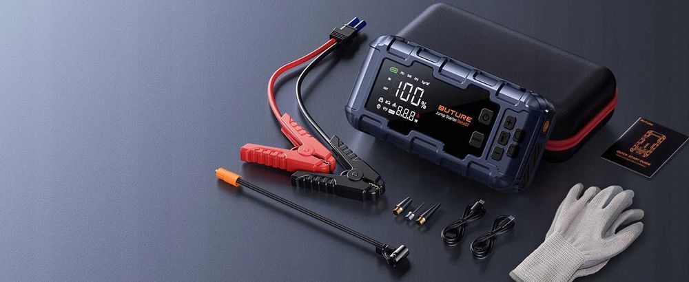 Mocny Powerbank Starter Booster Kompresor Urządzenie rozruchowe 6000A