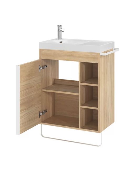 Szafka łazienkowa + umywalka + bateria