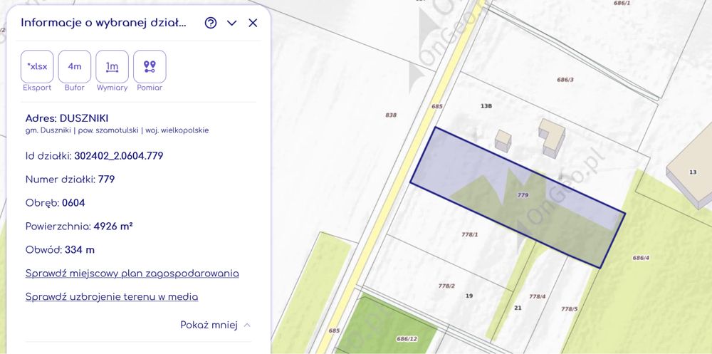 Działka budowlana 5000m2 Duszniki Wielkopolskie