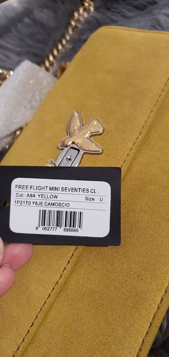 Torebka Pinko oryginalna żółta zamsz skóra skórzana nowa