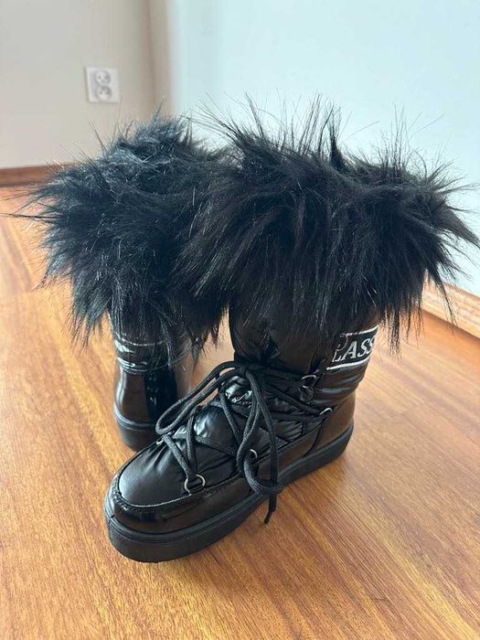 buty śniegowce czarne