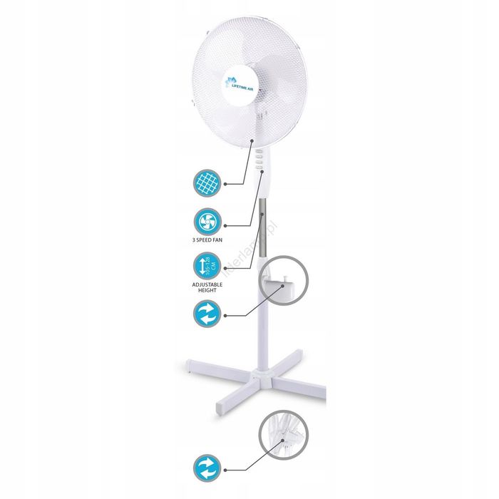 Mocny wiatrak stojący wentylator podłogowy CICHY