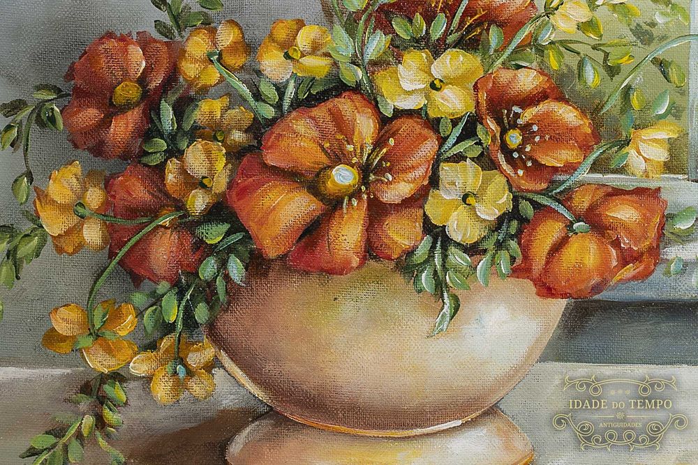 2 antigos quadros de flores