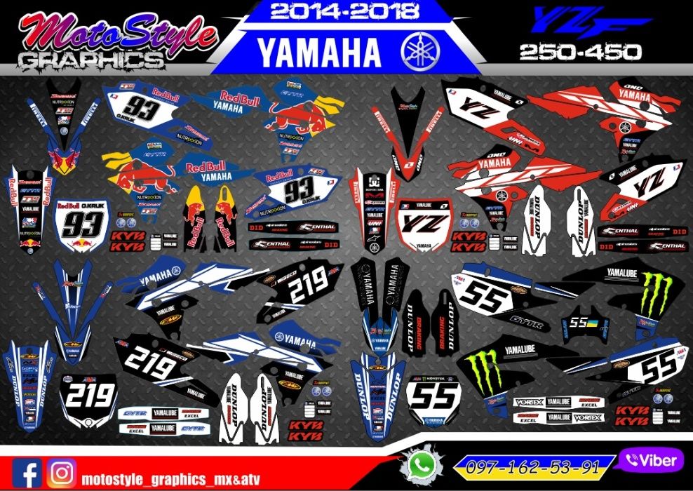 Оригинальные толстые наклейки мото KTM SXF EXC YAMAHA YZF HONDA CRF KX