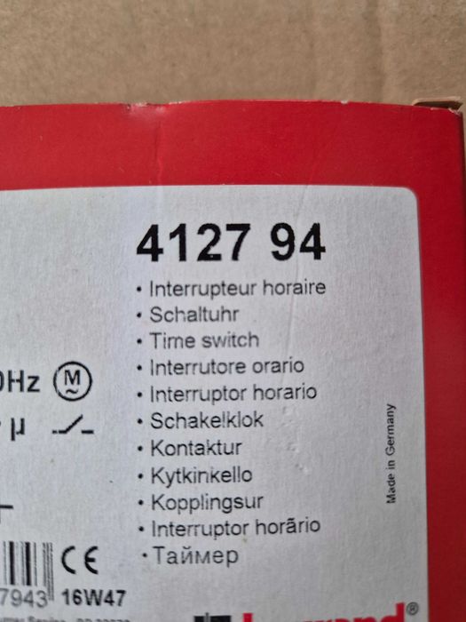 Interruptor horário analógico legrand 412794, novo