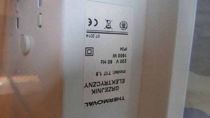 Grzejnik elektryczny 1500W THERMOVAL