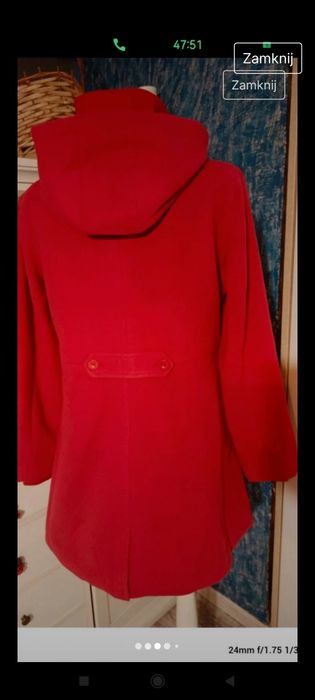 Bpc piękny czerwony, nowy płaszczyk 42