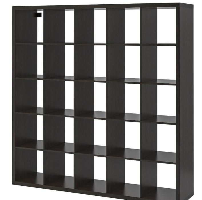 Estante IKEA 5x5 blocos preto castanho com 5 portas