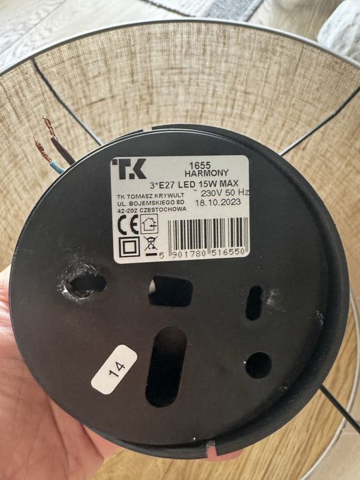 Lampa wisząca JUTA 3 (TK Lighting) – 3xLED, stan idealny, styl BOHO
