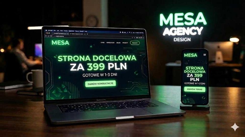 Stworzenie landing page'a, wizytówki, jednostronnej strony internetowej dla firmy - 399 zl za 1-3 dni