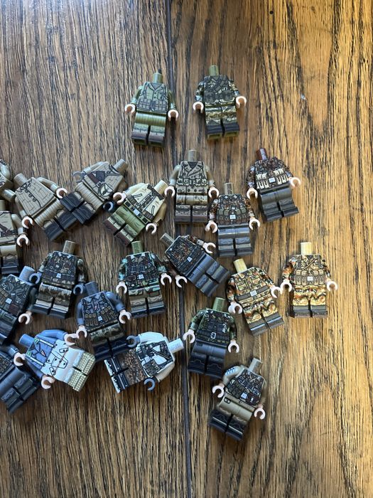 Lego figurki Theminifigco custom ww2 główki cialka