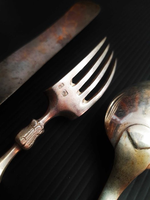 3 x talheres em prata maciça antigos