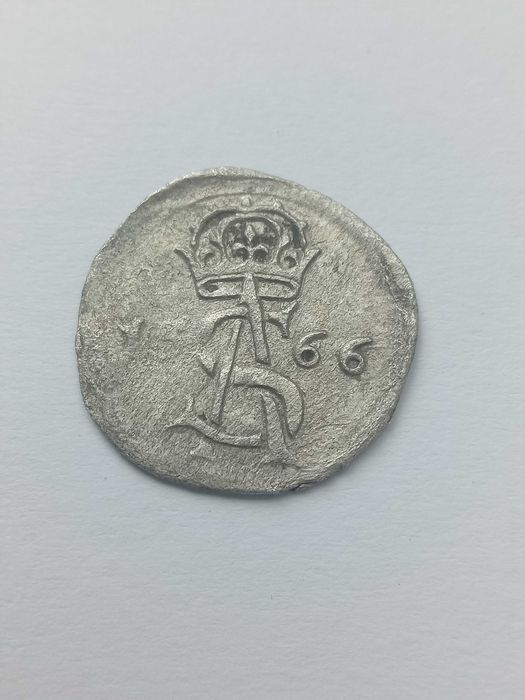 Срібна монета Польщі 1566 рік.