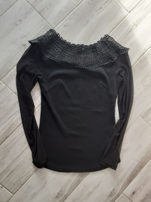 Bluzka czarna elegancka koronka rozm. S/M