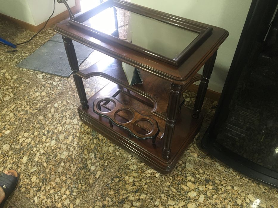 Mini-bar Carrinho em madeira maciça