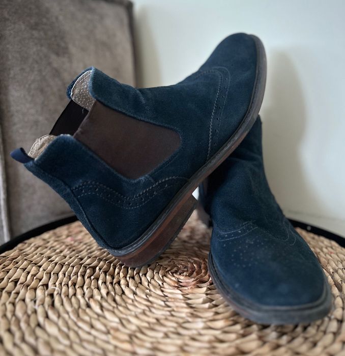 Чоловічі замшеві челсі у синьому кольорі 46 розмір