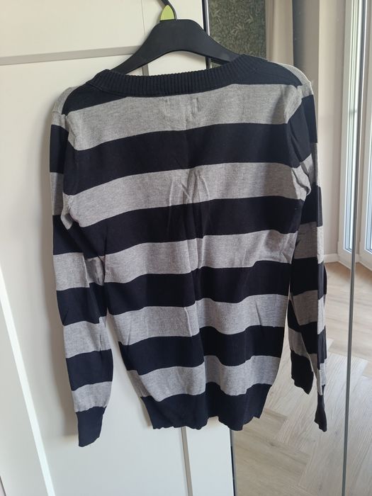 Sweter springfield M paski serek cienki
