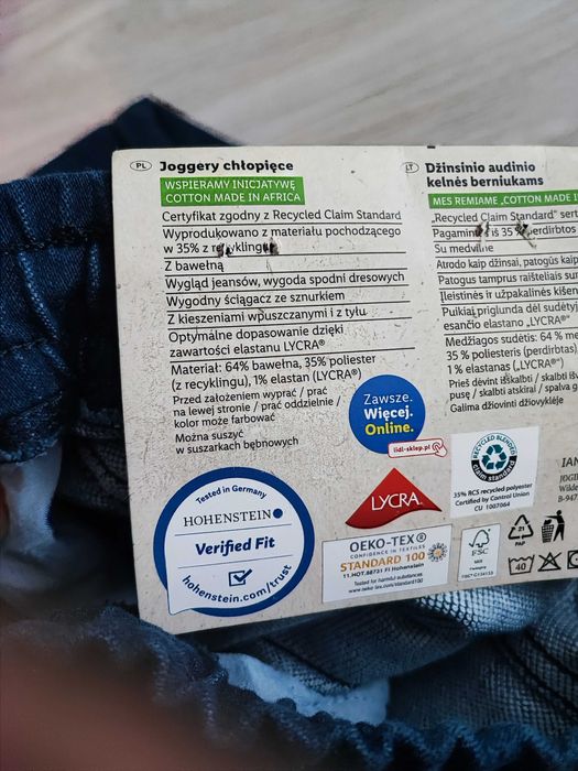 Joggery chpięce 158