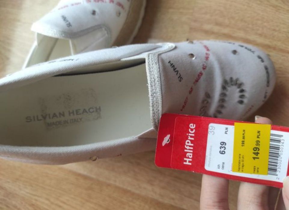 Buty espadryle damskie białe 39 Silvian Heach nowe z metką włoskie